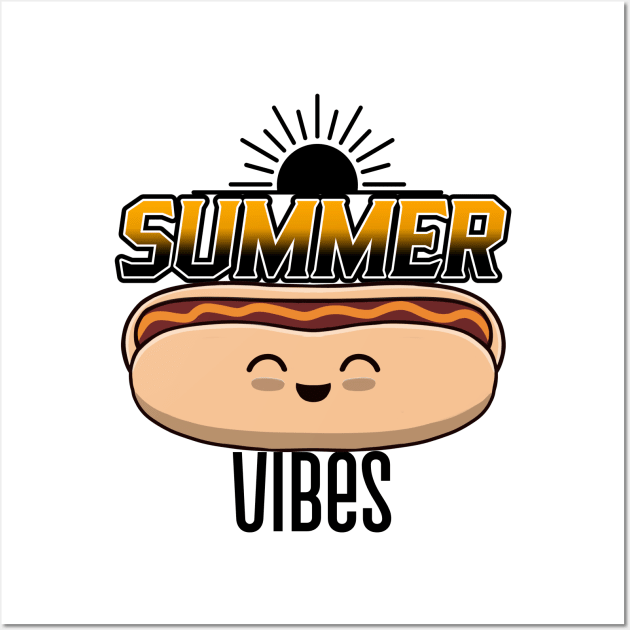 SUMMER Vibes Kawaii Hot Dog Lover Wall Art by SartorisArt1